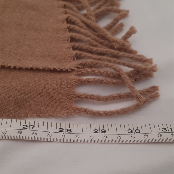 Lambswool Scarf, Tan Color, 56in x 12in, Super Soft - Picture 6 of 6